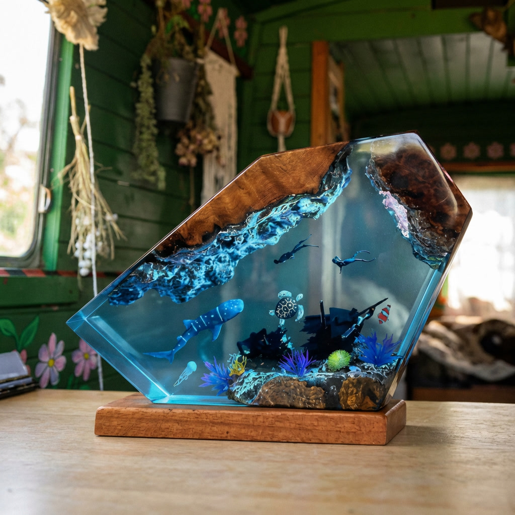 Lampara de Resina del Oceano
